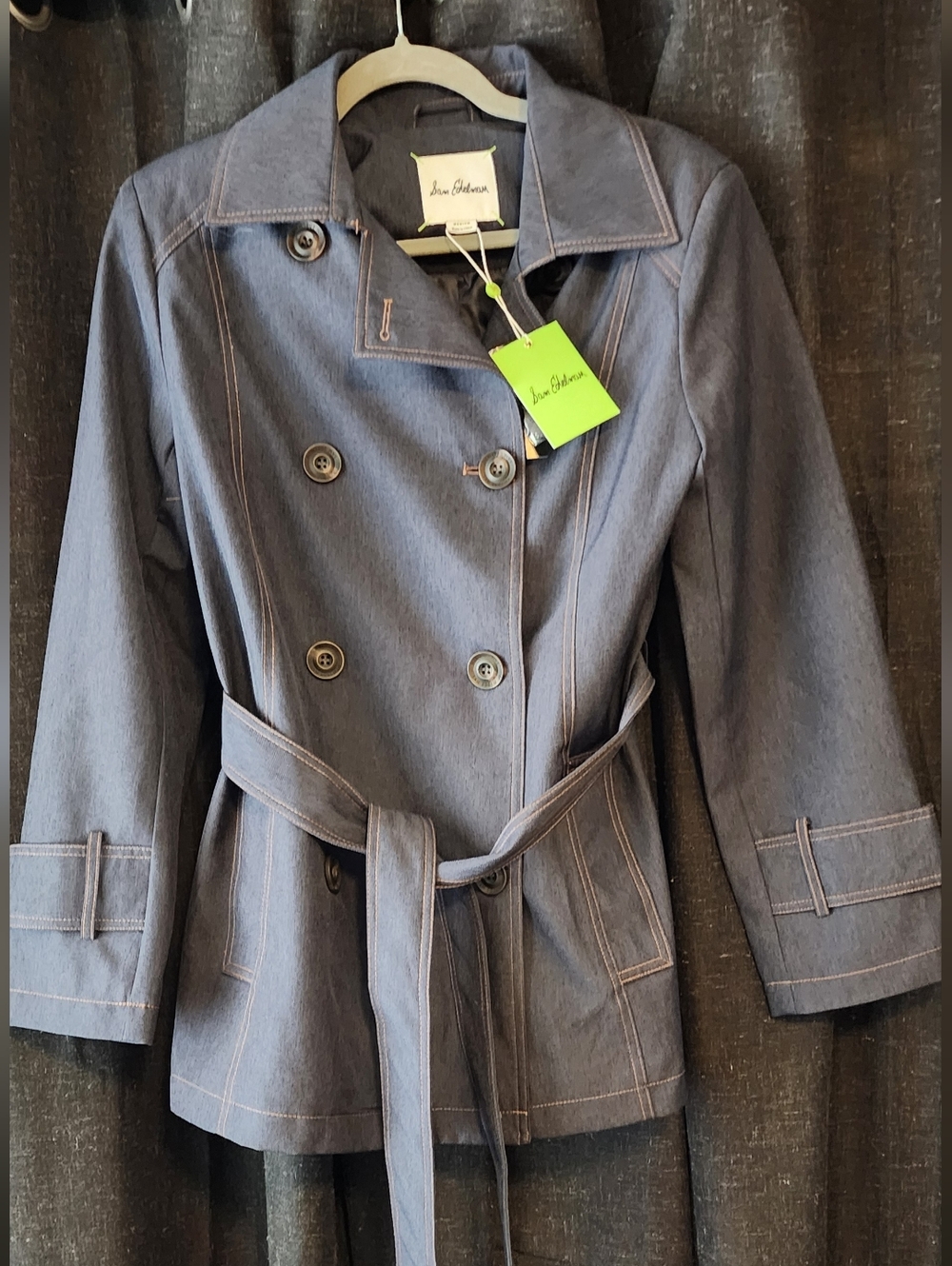 Sam Edelman Denim Trench Coat NWT – Indigo, Size Medium Water Repellent